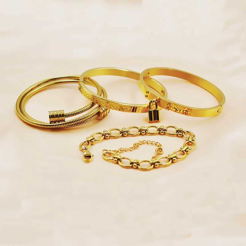 Zalman 316L Stainless Steel Cable Wire Bracelet Bangle Set Wen Unisex Charm Popar Jewelry Accessories No Fade X250129