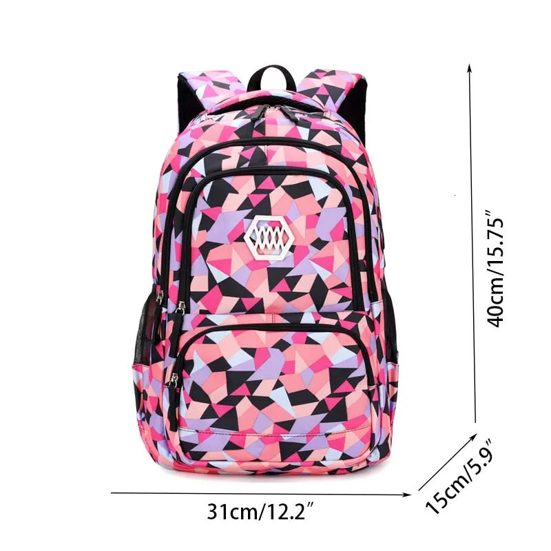 3Pcs Colorful Children Backpack Geometric Girls School Backpacks Korean Primary Bagpack Set Multi-Function Handbag Travel Bags 250109