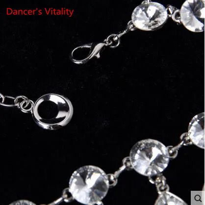 Crystal Rhinestone Camellia Woman Dress Belt Belly Dance Waist Chain Silver Flower 250117