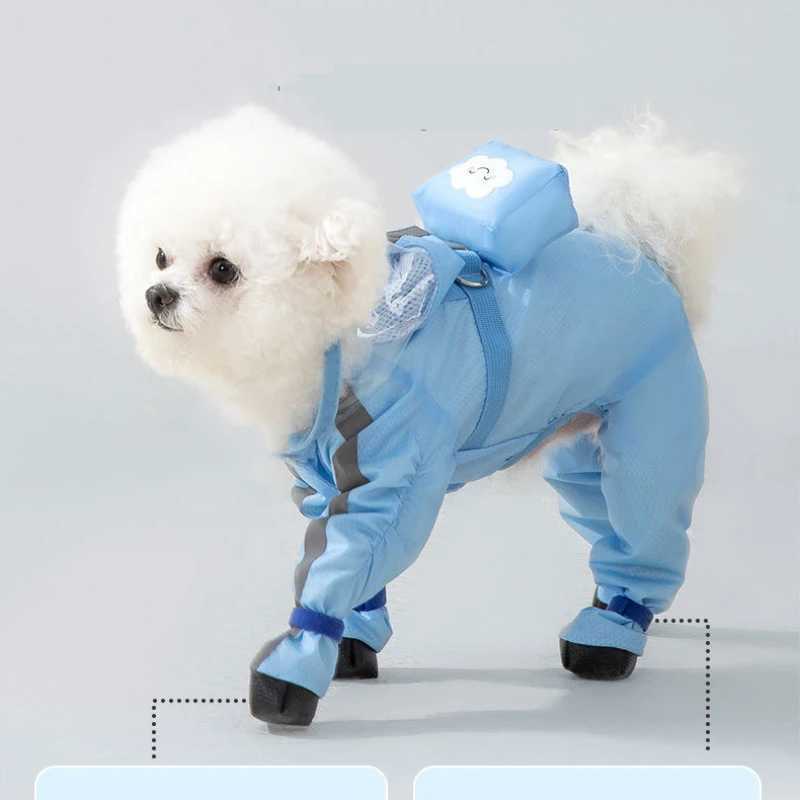 Dog Raincoat 1PC cat and dog rain poncho waterproof four-legged all-inclusive small medium-sized dog leash pet suppliesXJ250121
