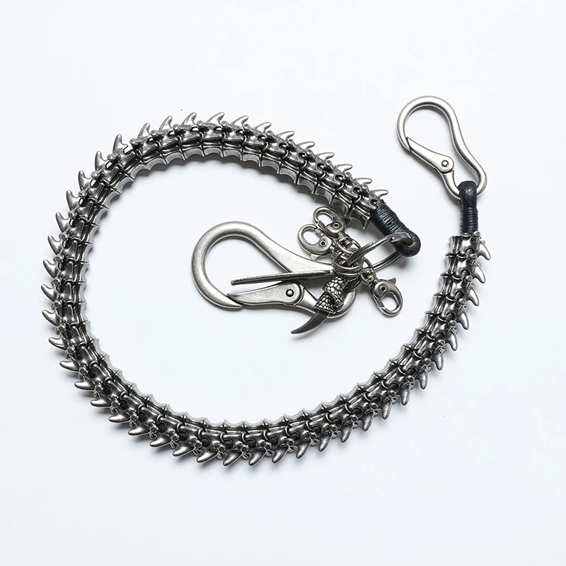 PUNK RAVE Mens Apocalypse Punk Simulated Spine Skeleton Waist Chain Personalized Retro Style Accessories Gifts for Men 250117