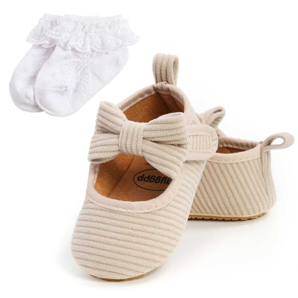 Baywell Cute Baby Girls Non-Slip Bowknot Shoes + Headband Newborn Princess Wedding Shoes Toddler First Walkers 0-18M X250129