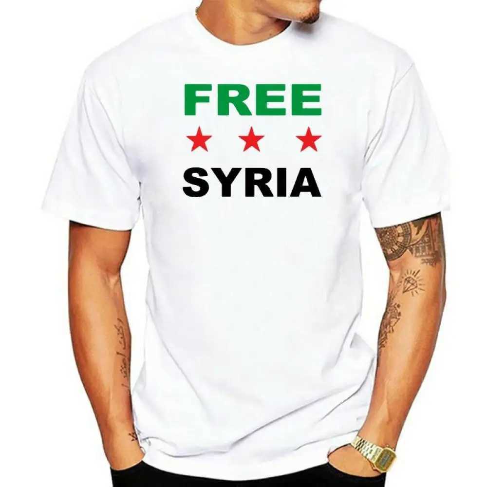 Free Syrian Flag 3D Printed Casual T-shirt Simple Versatile Round Neck T-shirt Mens Loose Cozy Breathable Short Sleeve ClothesXJ250117