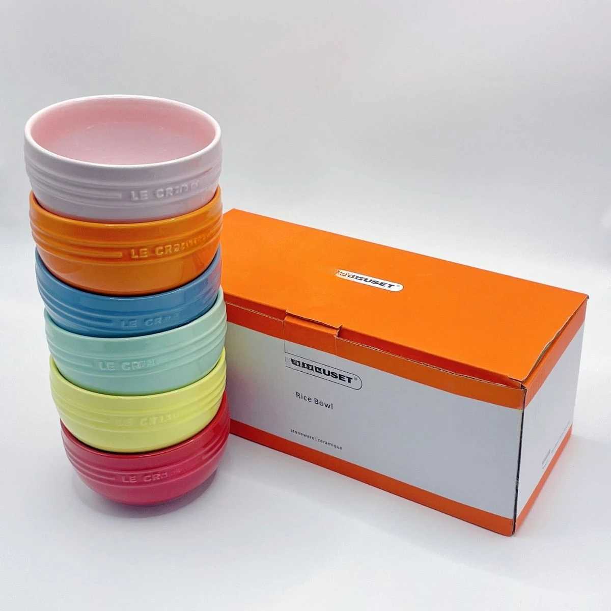 French Rice Bowl 11 X 6cm Ceramic Dessert Light Rainbow Stoneware Porcelain Candy Color Ramen Noodle Soup Bowls Tableware X250129