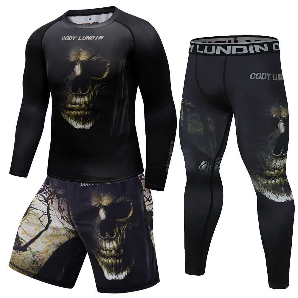 Mens Sportswear Compression Suit MMA Boxing Rashguard Workout Gym Clothing Joggers Training Fitness Tight Tracksuit Running Set X250129