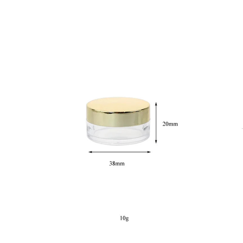 30pcs 10g 10ml Empty Jars Plastic Cosmetic Container Refillable Bottle with Gold Lid for Face Cream Container Makeup Jar Pots 250122