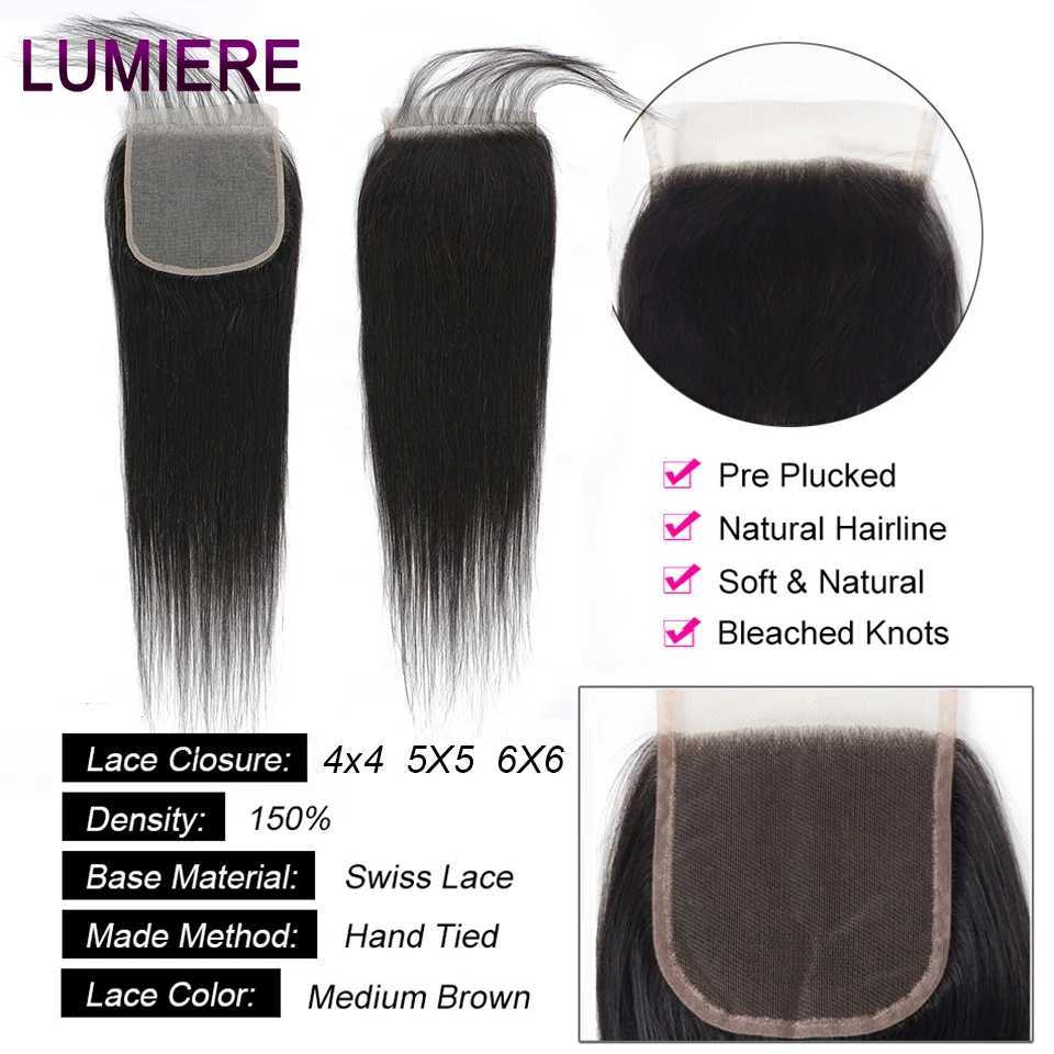 Bone Straight Bundles With Clo Frontal HD Transparen 5X5 6X6 Lace Clo And Bundles Preplucked Virgin Raw Hair ExtensionsXJ250120