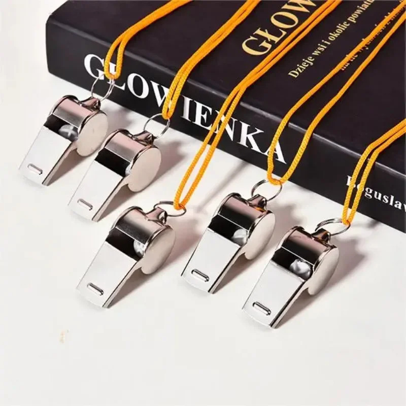 1PC Referee Whistles Metal Stainless Steel Sports Equipment With Lanyards Tools 250107