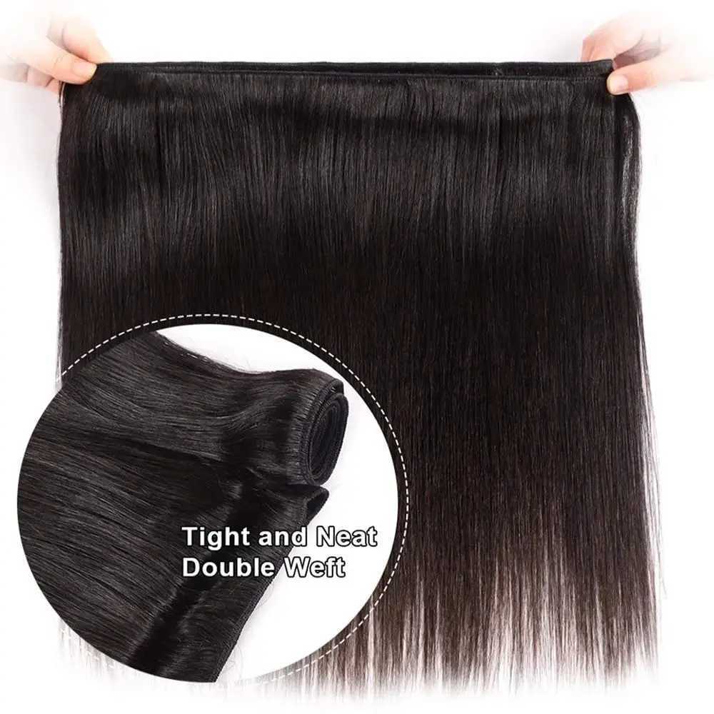 Bone Straight Bundles With Clo Brazilian Hair Weave 3/4 Bundles With Clo Frontal Human Hair Bundles With 13x4 FrontalXJ250120