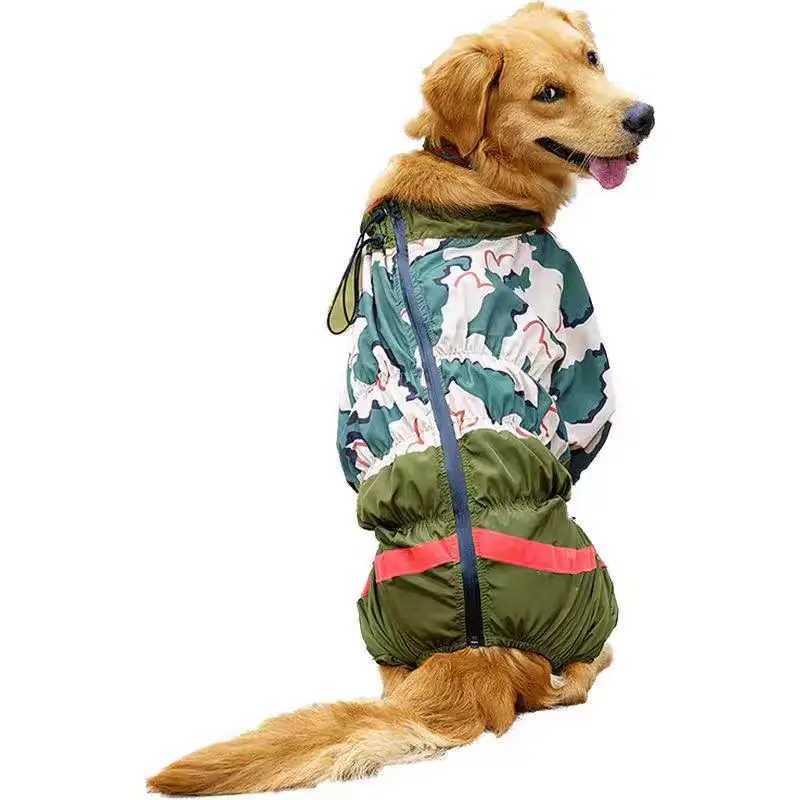 Girl Stock Large Dog Raincoat Golden Retriever Raincoat For A Dog Waterproof Clothes Pet Jumpsuit Belly Closed Big Animal GoodsXJ250121