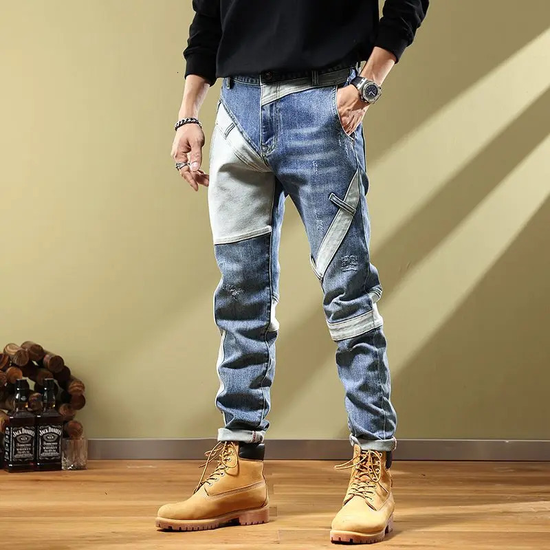 Jeans for Men Tapered Harem Mens Cowboy Pants Stylish Trousers Slim Fit Boot Cut y Casual Loose Stretch Harajuku Elastic Xs 250121