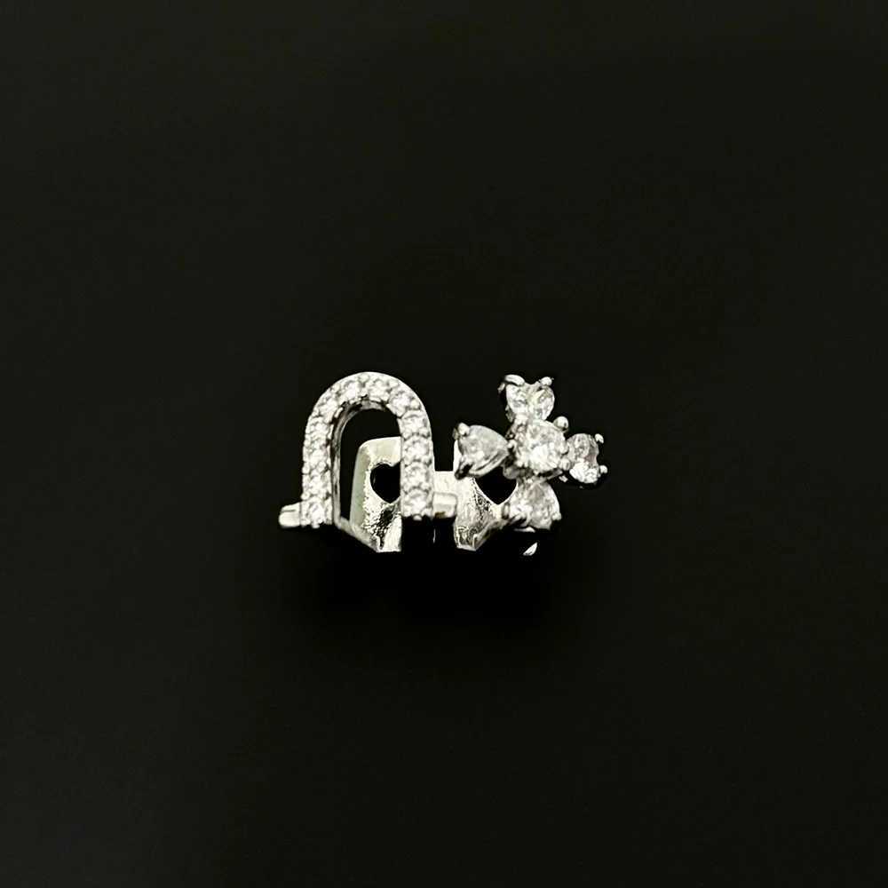 RACHELZ Elegant Double U Shape Flower Zircon Teeth Grills Braces Hollow Full CZ Stone Tooth Caps For Women Men Jewelry GiftXJ250114