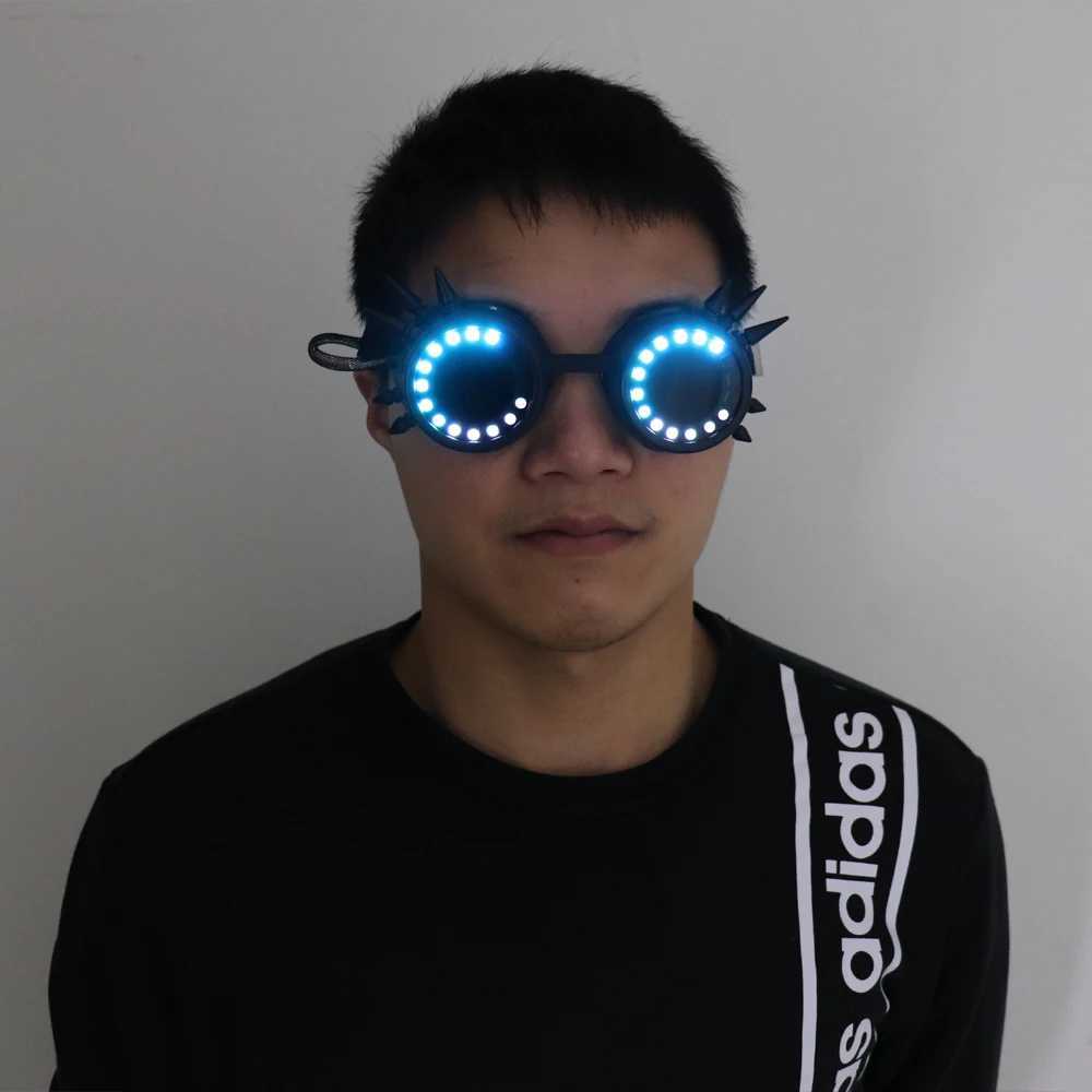Pixel Pro LED goggles Kaleidoscope lens with over 350 modes of strong light EDM DJ Rave costume party SunGlasses Halloween T250122