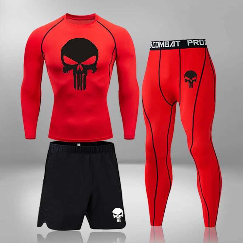 Gym Fitness Clothing Running Sports Clothing Tight Compression Sports Clothing 3 pieces/set Mens Hot Underwear X250129
