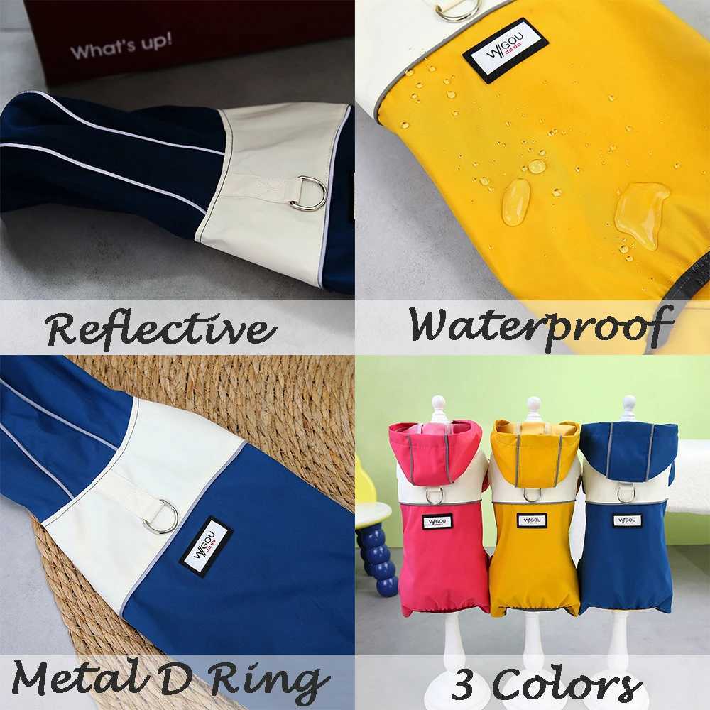 Waterproof Dog Jumpsuit With Caps Four Legs Dog Raincoat for Small Dogs Puppy Clothes Reflective Chihuahua Rain Coat Pet CostumeXJ250121
