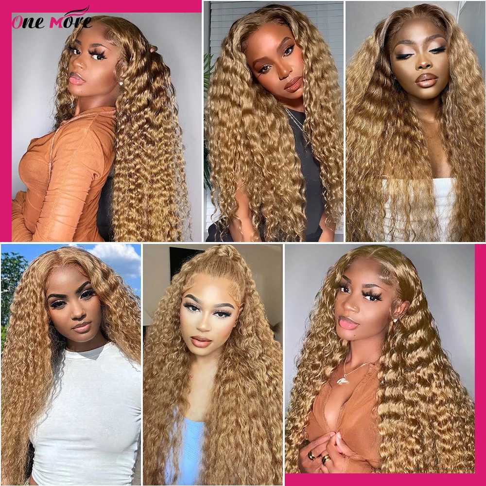 Loose Deep Wave Bundles With Clo Honey Blonde Colored Human Hair Bundles With Clo 3/4 Bundles With Clo 4x4 LaceXJ250120
