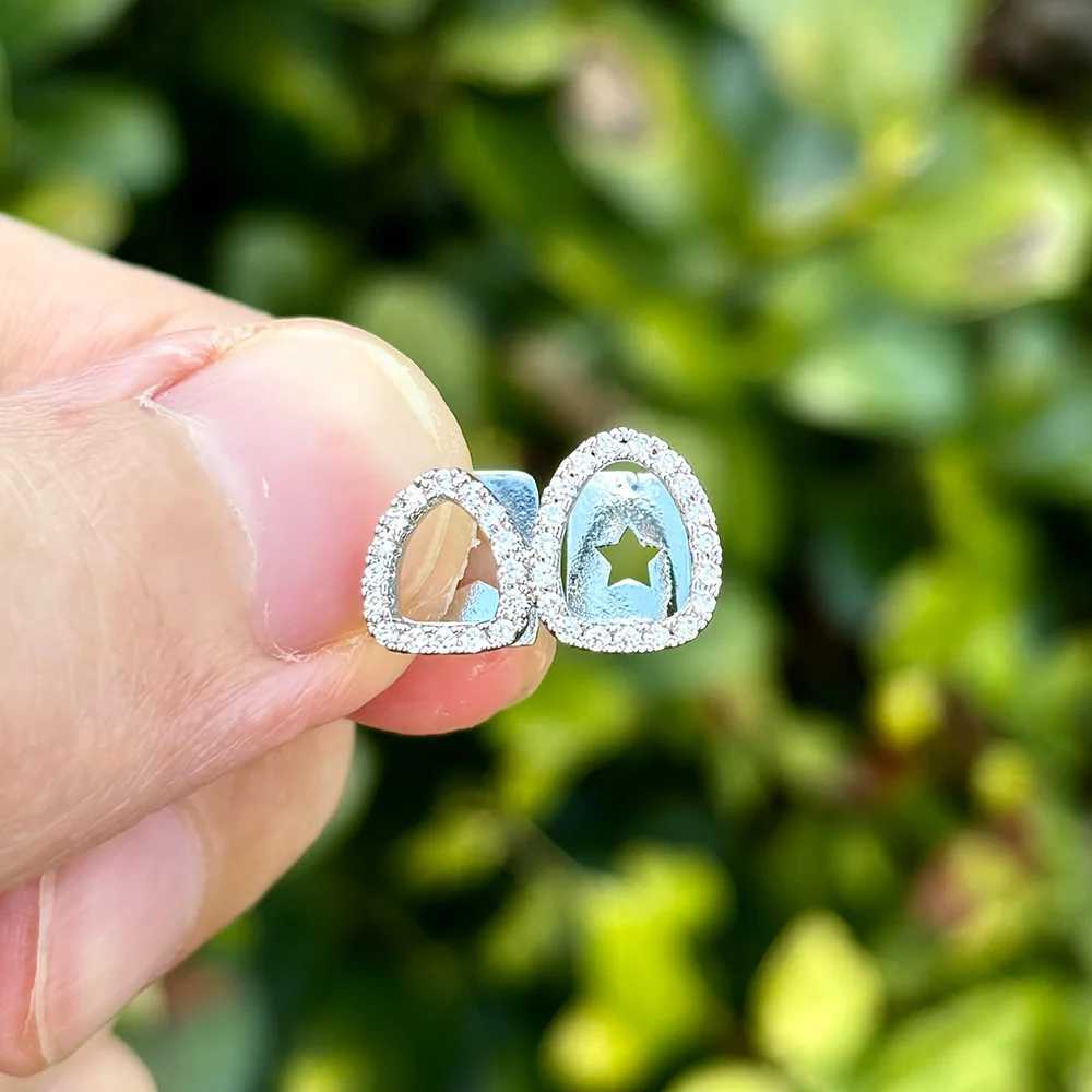 RACHELZ Hip Hop Shiny Zircon Double Hollow Teeth Grillz Fashion Full CZ Stone Tooth Caps For Women Men Punk Jewelry CosplayXJ250114