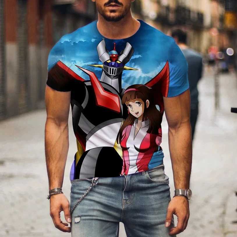 Hot Sale Mazinger Z T Shirt For Men Anime Robot 3D Print Short Sleeve T-shirts Women Fashion Streetwear Harajuku Kids TopsXJ250117