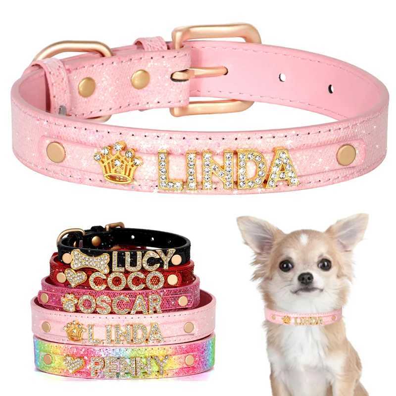 Sparkling crystal small dog collar personalized rhinestone small dog collar customized Chihuahua necklace with charming pet accessories X250129
