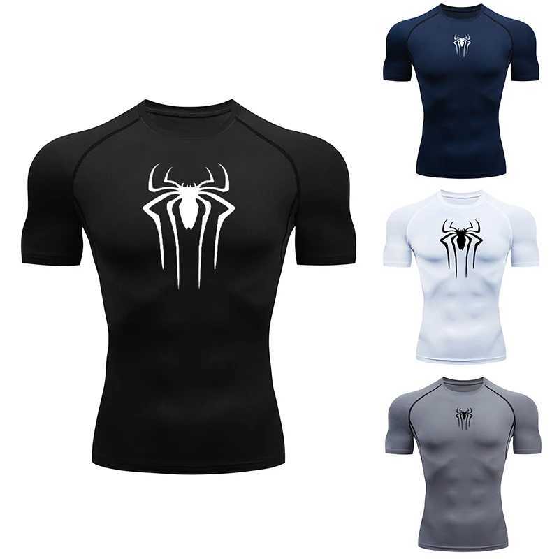 2024 Compression T Shirt Mens Short Sleeve Sport Tees Fitness Running Sportsear Mens Gym Elastic Quick Dry Jogging T-shirt Tops X250129