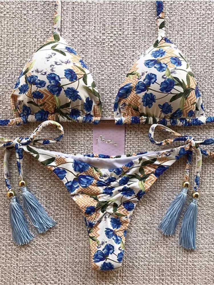 OIINAA Swimsuit Women Print Sexy Bikinis Set 2024 Lace Up Beachwear Summer Swimwear Fe Two-pieces Thong Swim Bathing SuitsXJ250120