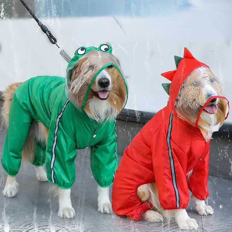 Fashion 3D Dinosaur Frog Style Raincoats Pet Dog Waterproof Clothes for Small Medium Big Dogs Rain Coat Pug Teddy Corgi JacketXJ250121