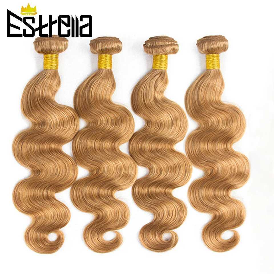 Body Wave Human Hair Bundles With Clo Malaysia 3 Hair Bundles With Honey Blond Lace Clo Swiss Lace Remy Hair ExtensionsXJ250120