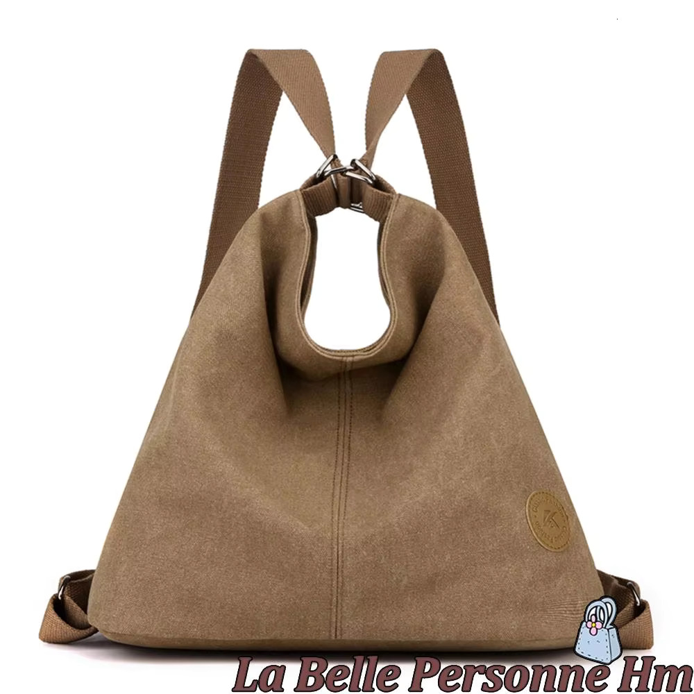 Women Convertible Rucksack With Zipper Pocket Travel Fashion Backpacks Multifunctional Double Shoulder Bag Female Daily Backbags