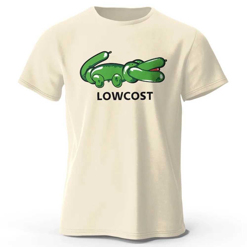 Green Crocodile Print T-shirt Lowcost Crocodile Funny Graphic Mens Short Sleeve Oversized Tee Shirt Men Woman Clothing SummerXJ250117