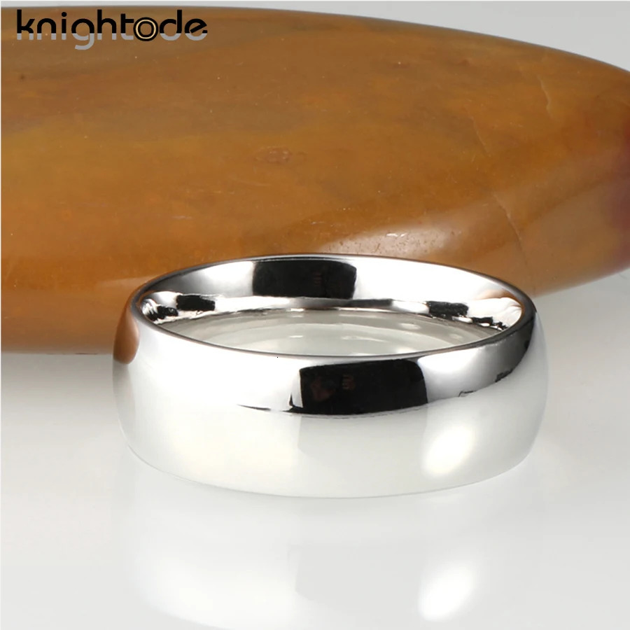 White Gold Color Tungsten Carbide Ring Simple Wedding Band Men Women Engagement Anniversary Gift Dome Polished Comfort Fit 250117