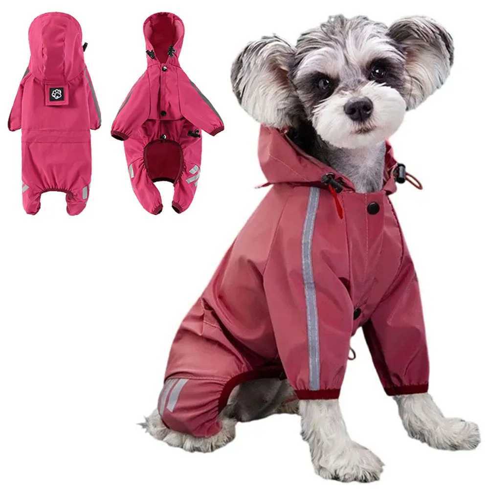 Puppy Raincoat Water-resistant Dog Overalls Raincoat Waterproof Dog Clothes Reflective Small Dogs Rain Jumpsuit Pet AccessoriesXJ250121