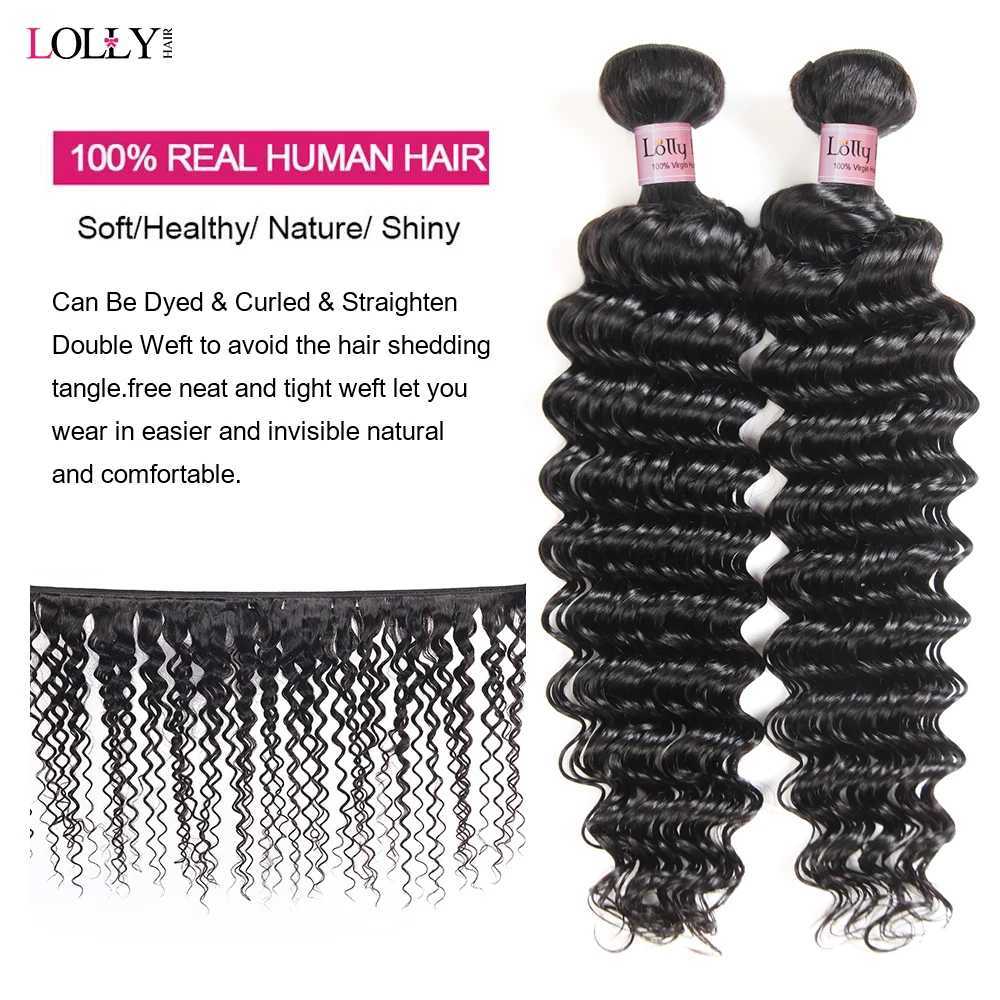 Lolly Deep Wave Bundles With Clo Brazilian Weave Bundles Hair With 4x4 Clo Deep Wave Bundles Human Hair 28 30 InchXJ250120