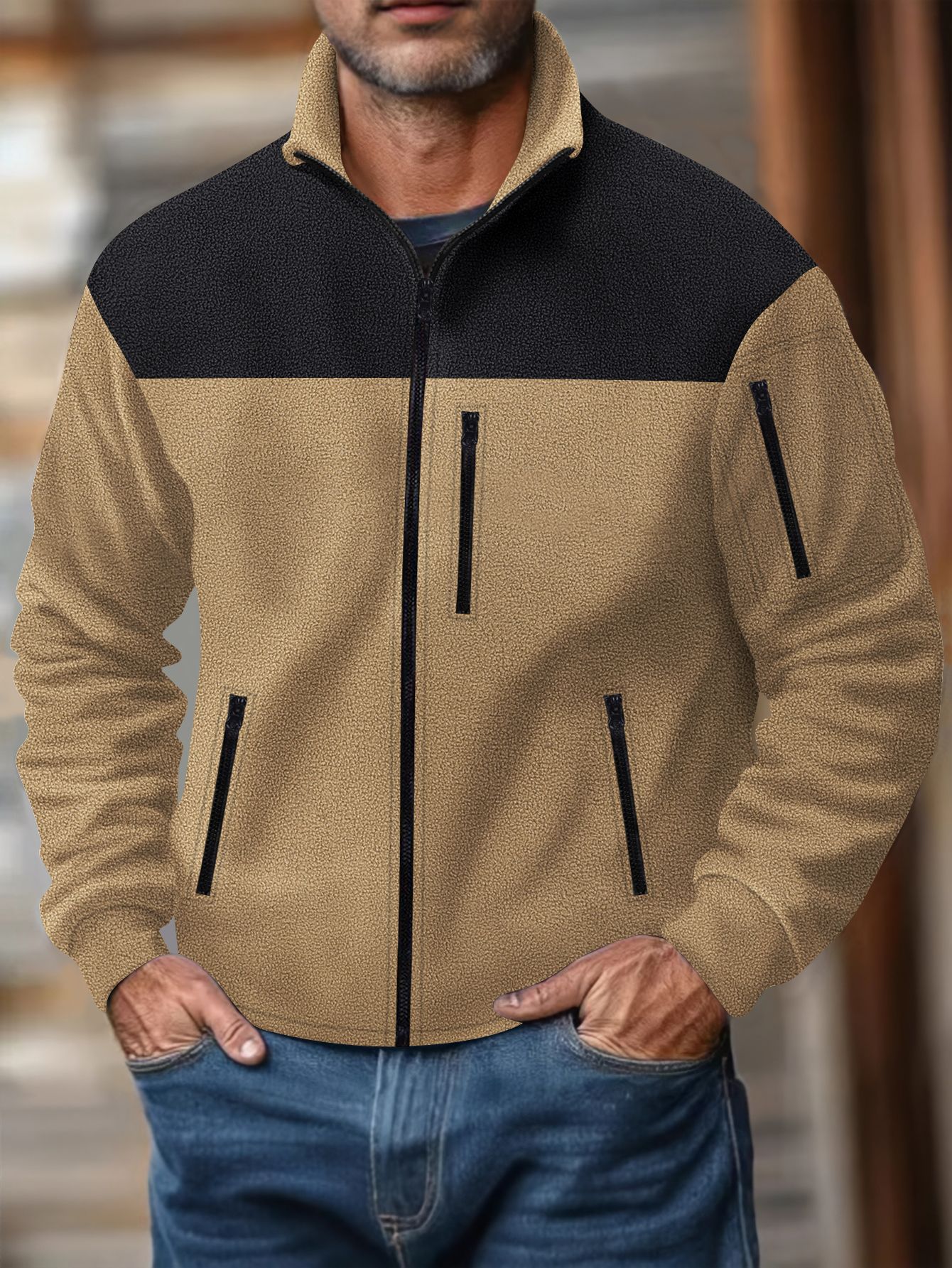 Streetwear Sweatshirts for Men Fleece Unisex High Quality Drop Shoulder Oversized Cardigan Hoodie