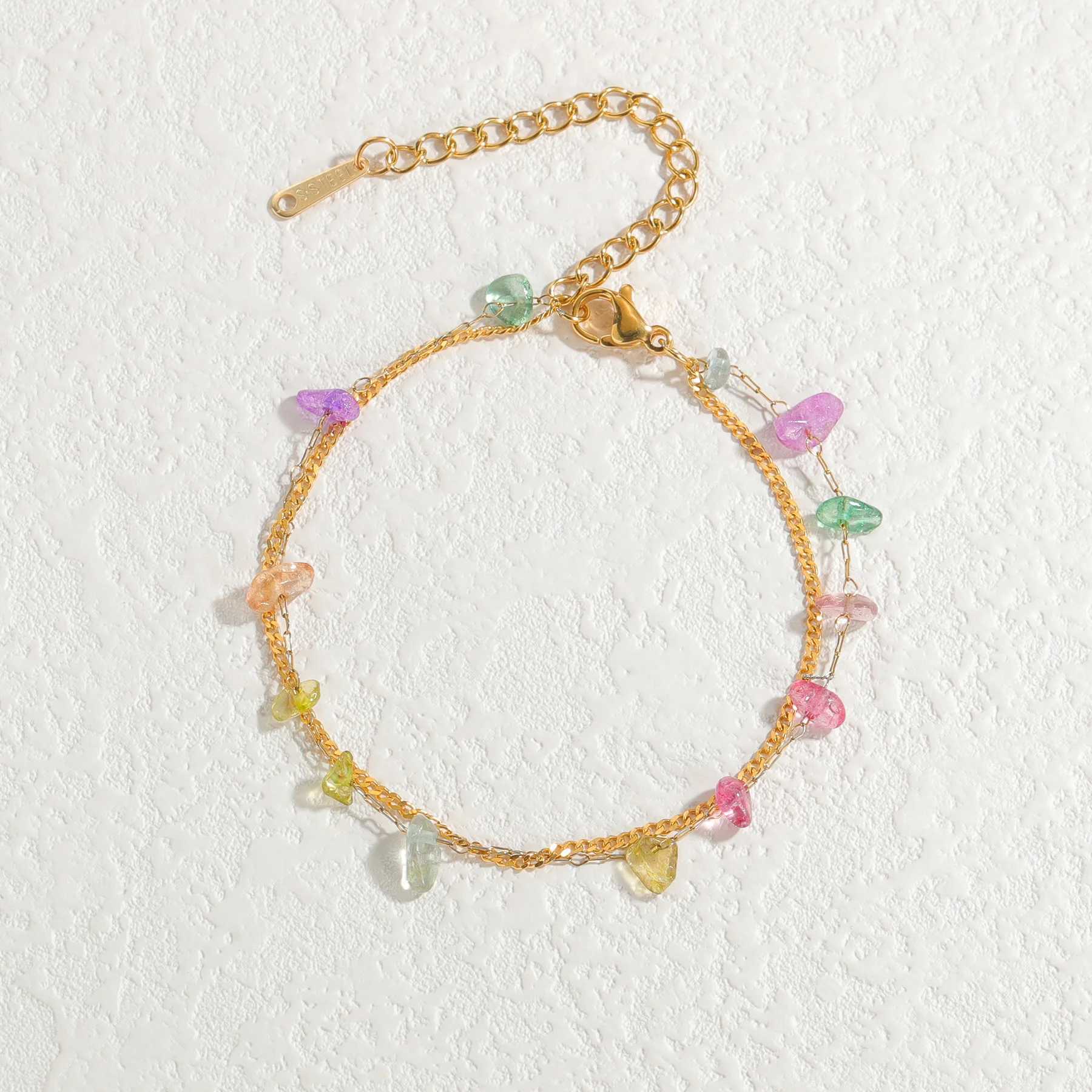 Nextvance Trendy Tree-layers Colorf Stones Bracelets Shell For Wen Stainless Steel Gold Plated Chain Jewelry Gifts X250129