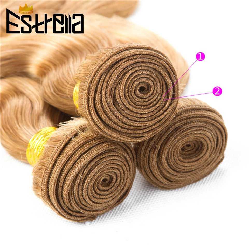 Body Wave Human Hair Bundles With Clo Malaysia 3 Hair Bundles With Honey Blond Lace Clo Swiss Lace Remy Hair ExtensionsXJ250120