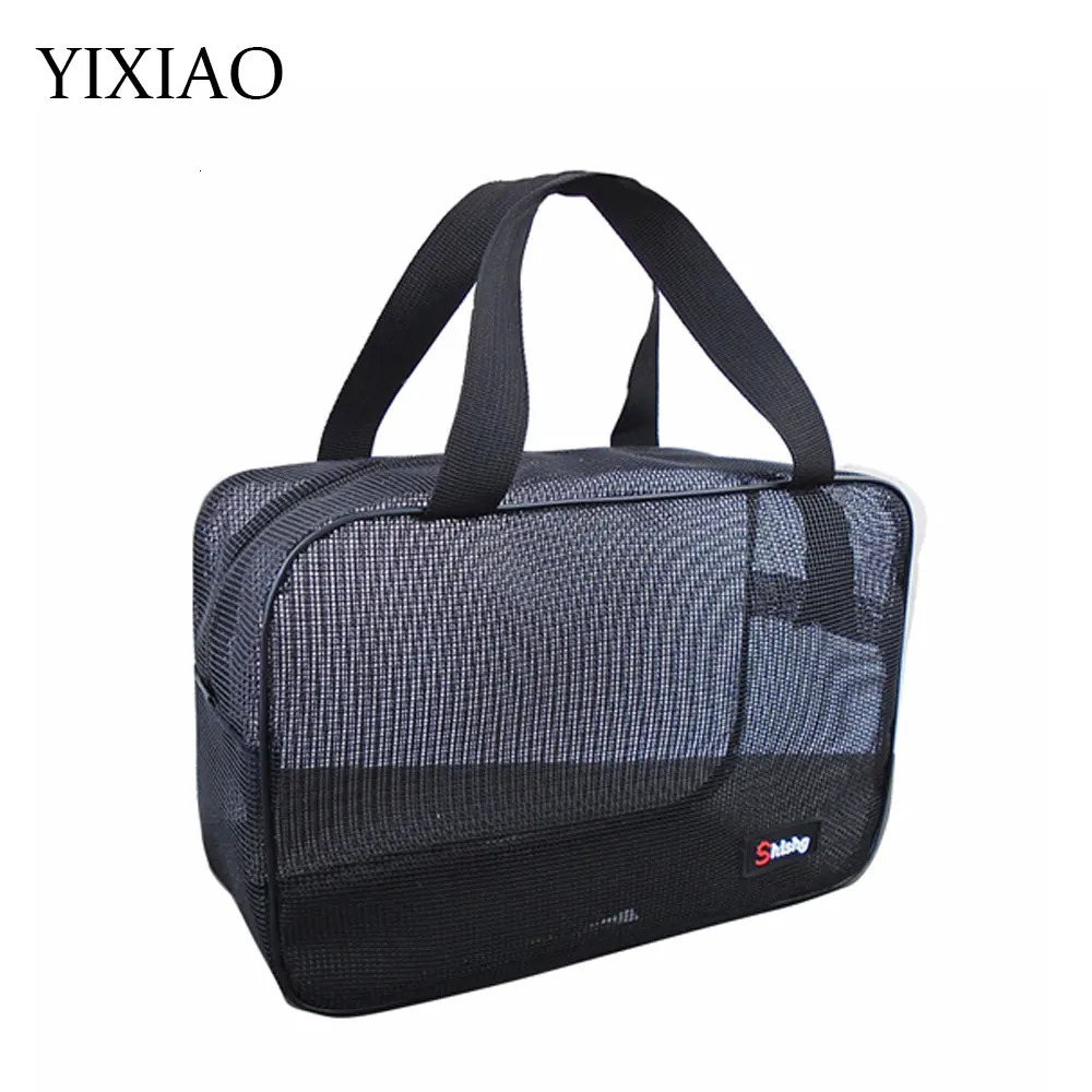 YIXIAO Grid Swimming Storage Bags Beach Portable Handbags Outdoor Sports Travel Bathing Mesh For Women Men 250121