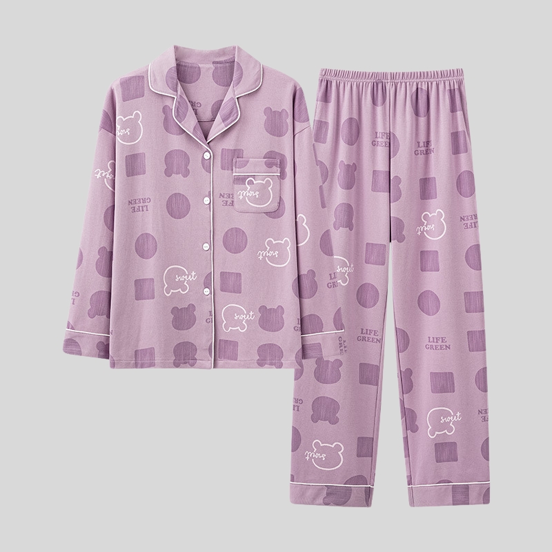 New best-selling pajamas women's spring and autumn cotton long-sleeved new high-end loungewear autumn and winter suit