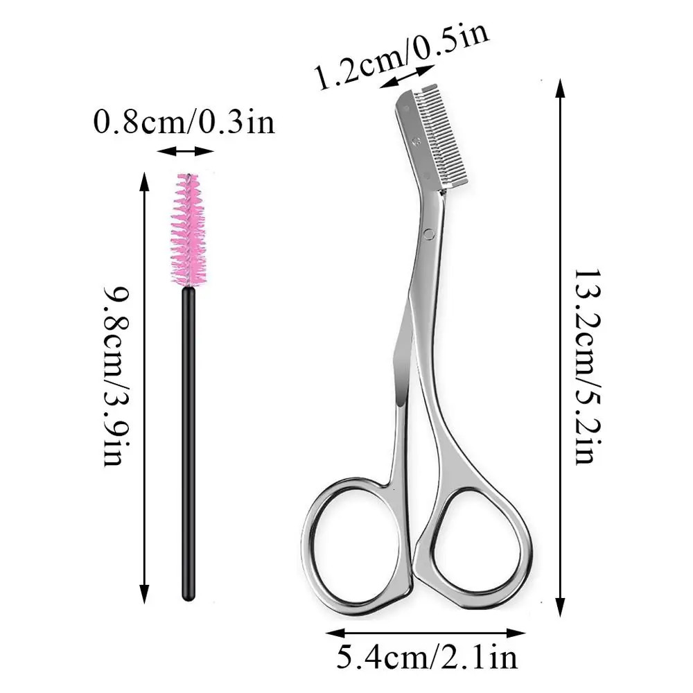Manual Eyebrow Trimmer For Women Stainless Steel Eyebrow Scissor With Comb Brush Daily Brow Hair Removal Beauty Makeup Tool 250121