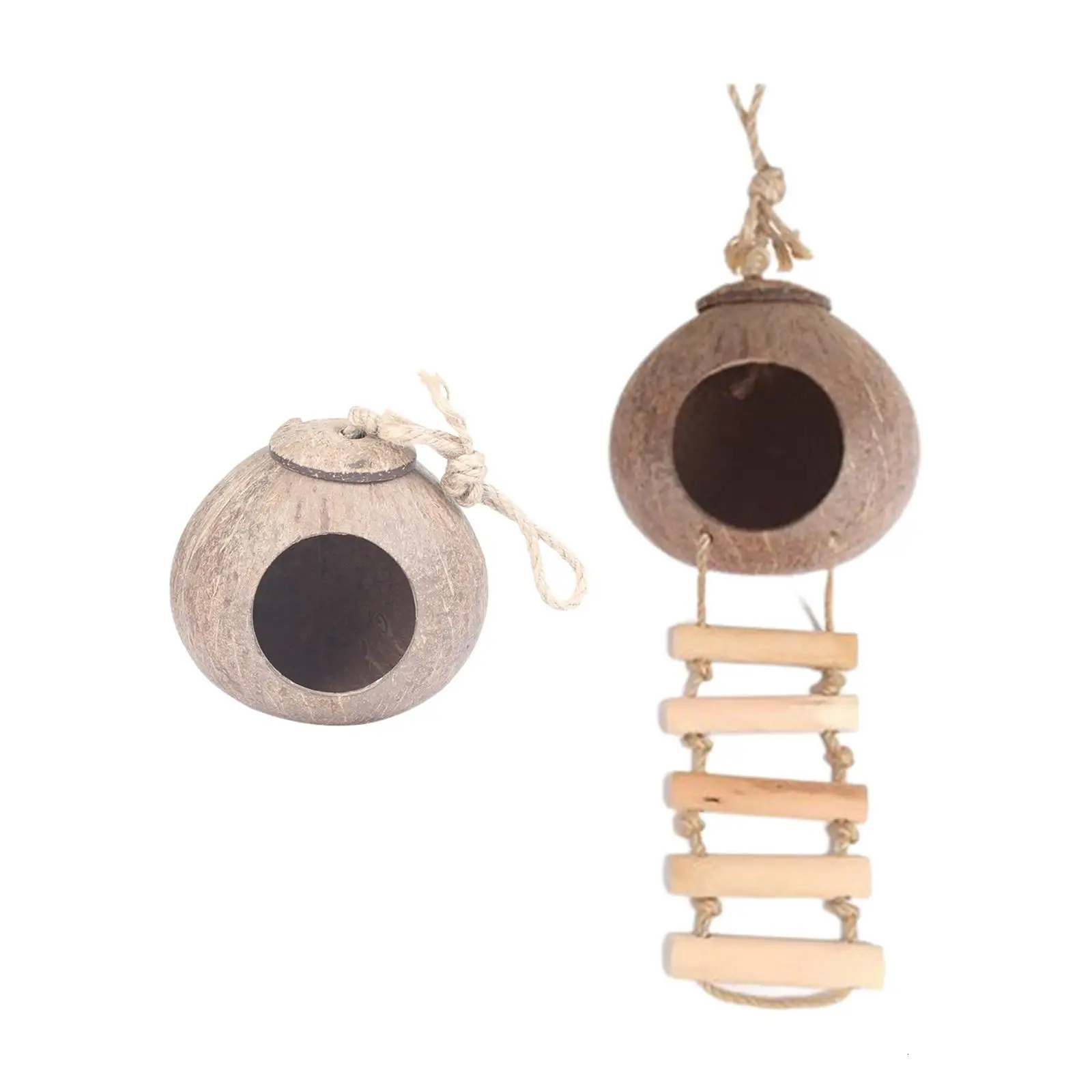 Coconut Shell Birds Nest Coconut Parrot House Hideout Outside Bird Cage Portable for Parrot Parakeet Lovebird Canary Finches 250121