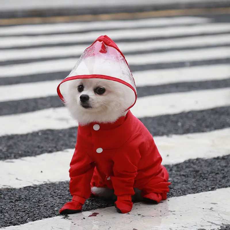 Dog Raincoat Pet Clothes Dog Clothing Waterproof Jumpsuit Jacket Yorkshire Poodle Pomeranian Puppy CoatXJ250121