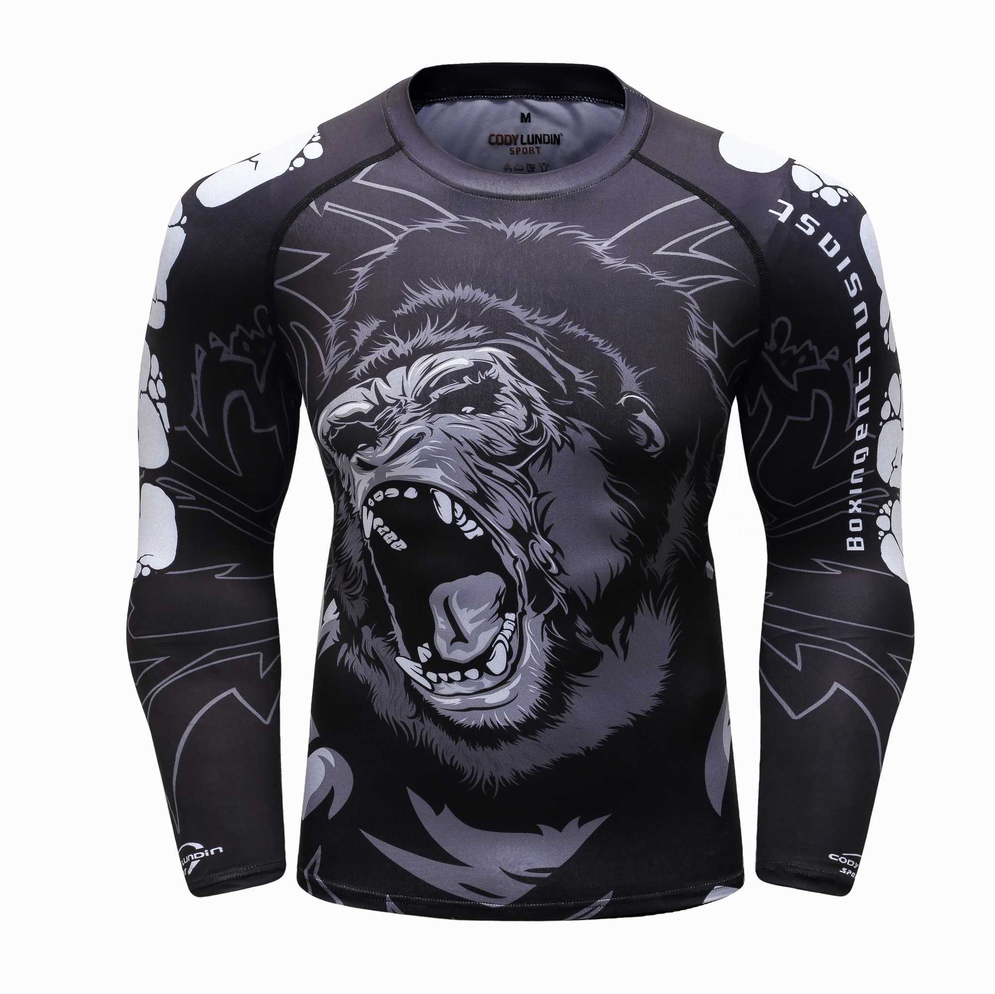 Cody Men Sportswear With Print Gorilla Men MMA Jiu jitsu No Gi Rashguard Bjj Fighting wear Athletic Tracksuit Boxing X250129