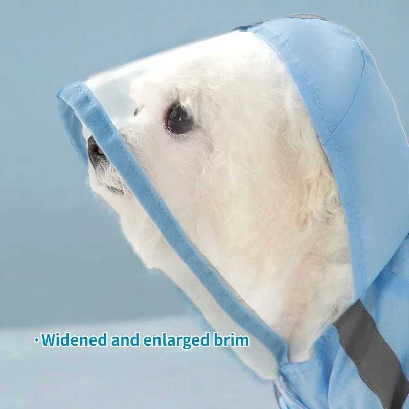 Pet Dog Raincoat Hooded Jumpsuit Four-legged All-inclusive Waterproof Outdoor Dog Costume Reflective Rain Poncho Pet ClothesXJ250121