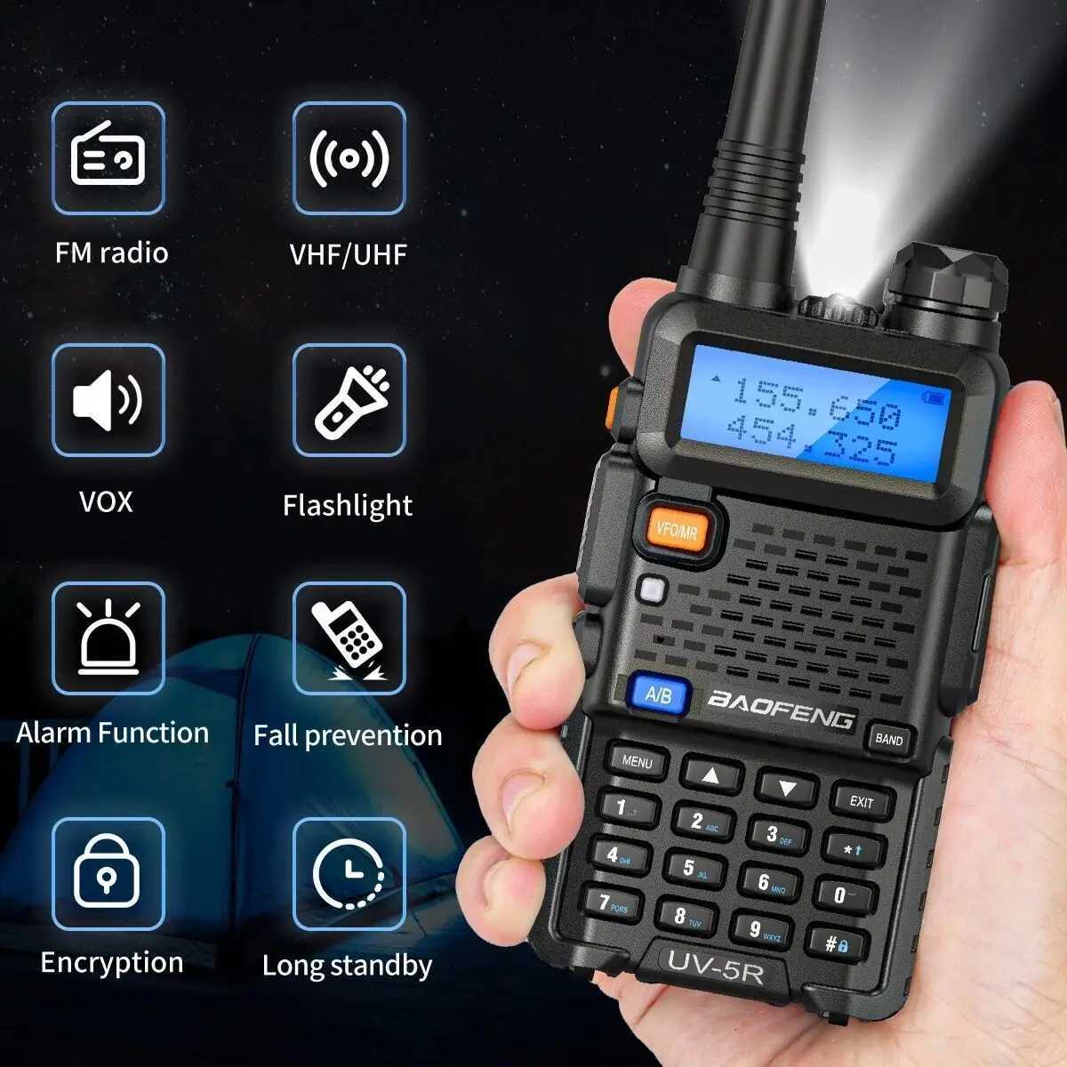 2PCS Baofeng UV-5R walkie talkie dual frequency VHF UHF two-way radio long-distance 128CH VOX handheld transceiver UV5R UV 5R ham radio X250129