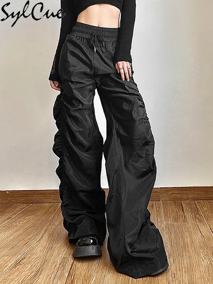 Nibber Fashion Trend Personalized SelfConfidence AvantGarde Cool AllMatch Casual Loose Girl High Waist Wide Leg Lantern Pants 250122