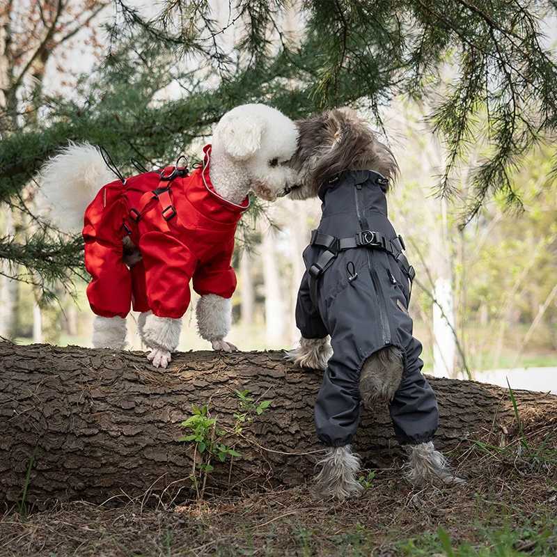 Waterproof Pet Jumpsuit for Small Large Dogs Raincoat with Harness Reflective Puppy Jacket French Bulldog Chihuahua Pug ClothesXJ250121