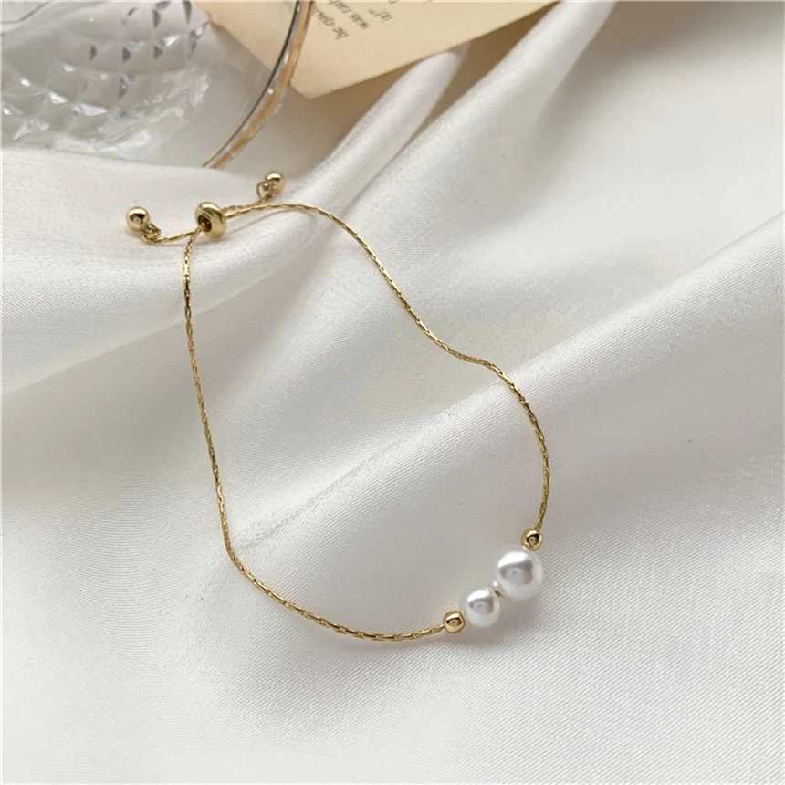 316L Stainless Steel Simplicity Beading Pearl Pendant Adjustable Bracelets For Wen Fashion Fine Jewelry Gift SAB682 X250129