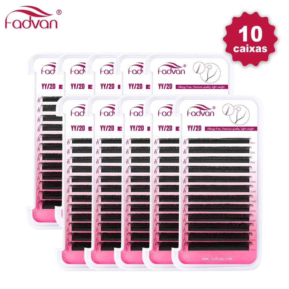 Wholesale 10Pcs/Lot YY Shape Eyelash Extension Fake Eye Lash Building Mesh Surround Cross YY/VV Lashes Split Tip Makeup Supplies 250121