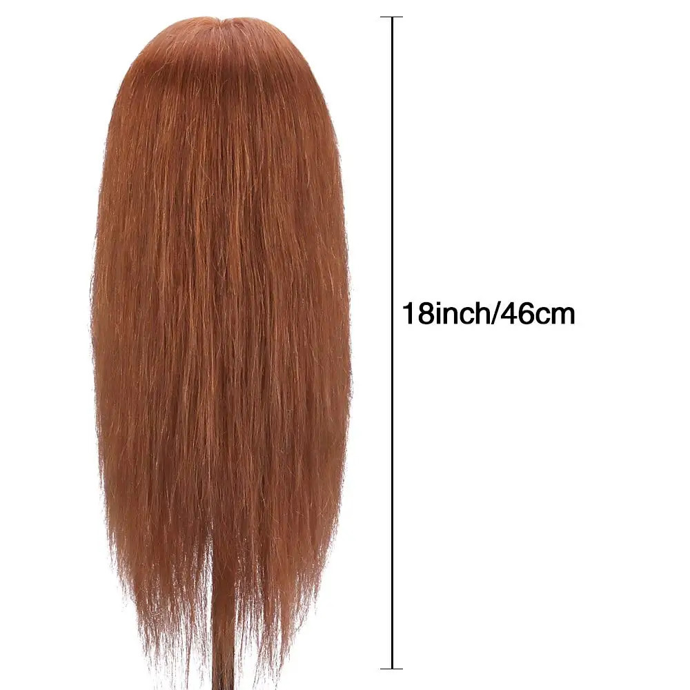 Hair Doll Head For Curling Straightening Dyeing Braiding Hairdressing Dark Brown Mannequin Head Training Head Kit 250114