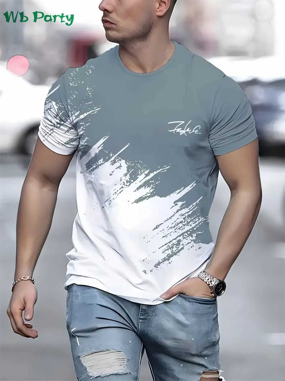 Patchwork Pattern Print Clothes Men Designer Mens T-shirts Mens Summer Clothes Short Sleeve Tee Simple Shirts Graphic Tee TopsXJ250117