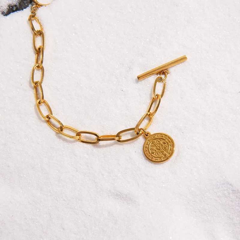 Stainless Steel San Benito Medal Bracelets For Wen Gold/Silver Color Metal Saint St Beict Bracelet Toggle Bracelet X250129